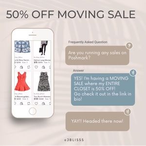 50% OFF MOVING SALE!
